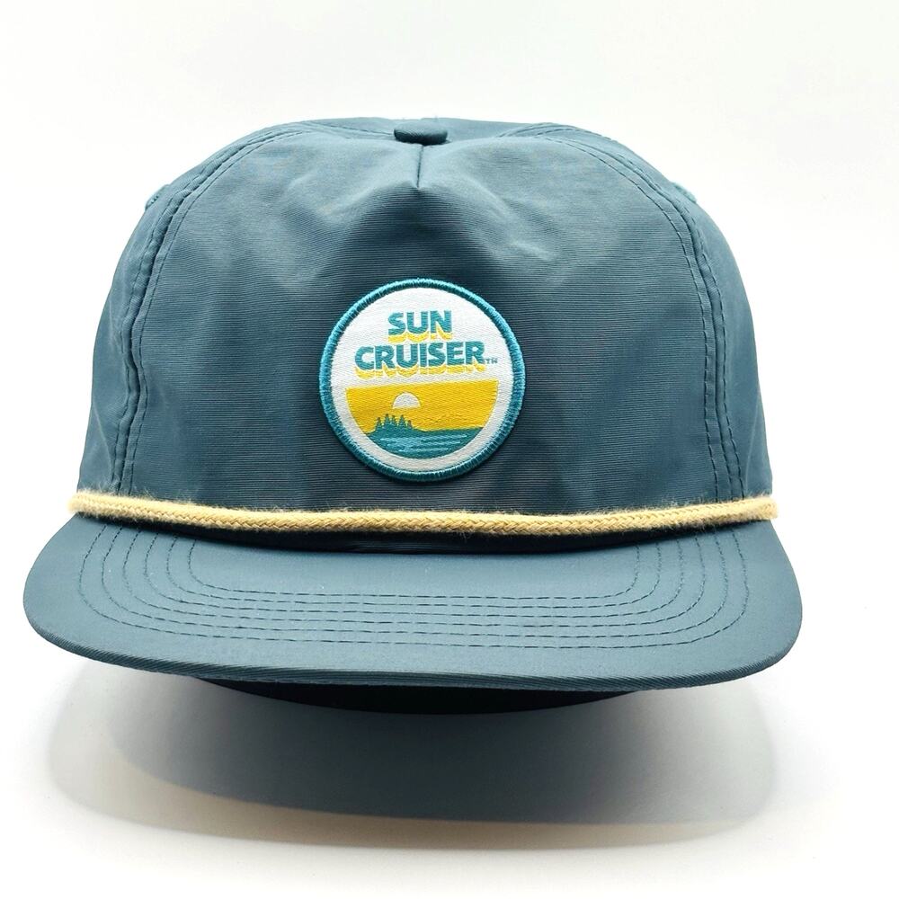 Sun cruiser teal nylon snapback baseball Hat Promo Hat Rare Rope Modern